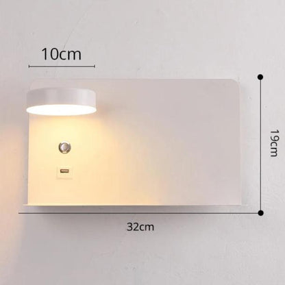 Applique Liseuse Murale avec Port USB – Noir ou Blanc