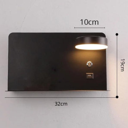Applique Liseuse Murale avec Port USB – Noir ou Blanc