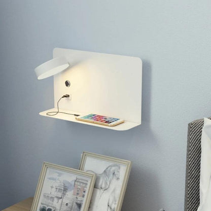 Applique Liseuse Murale avec Port USB – Noir ou Blanc