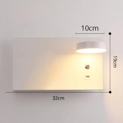 Applique Liseuse Murale avec Port USB – Noir ou Blanc