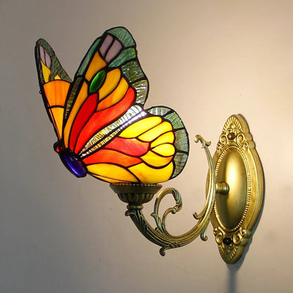 Applique Murale Tiffany Papillon en Vitrail