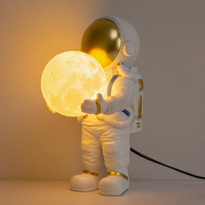 Lampe de chevet astronaute avec lune lumineuse