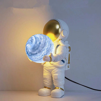 Lampe de chevet astronaute avec lune lumineuse