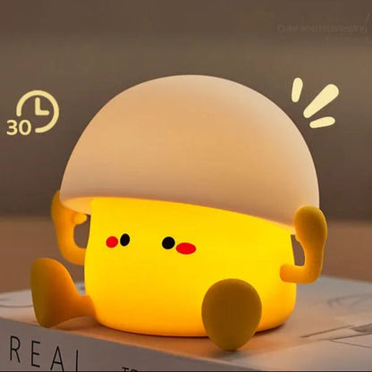 Veilleuse Bébé en Silicone Rechargeable avec Minuteur