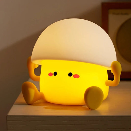 Veilleuse Bébé en Silicone Rechargeable avec Minuteur
