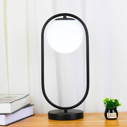 Lampe de chevet boule en verre et métal doré