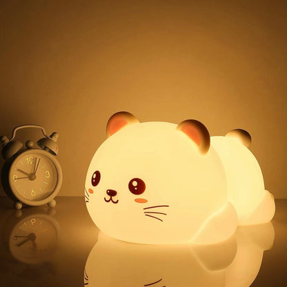 Veilleuse Chat en Silicone – Lumière Douce pour Enfant