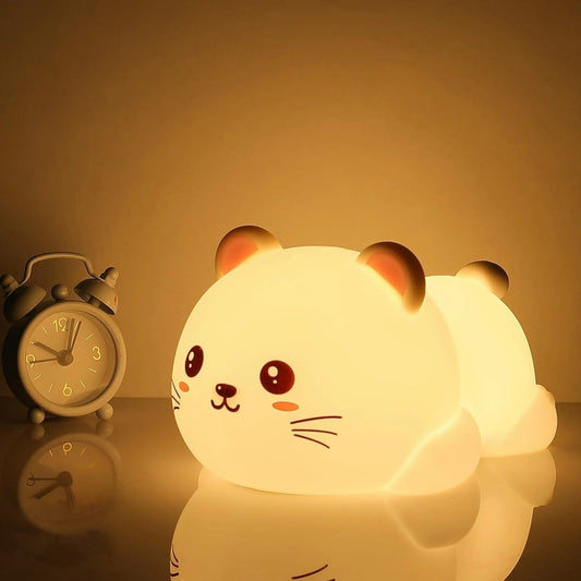 Veilleuse Chat en Silicone – Lumière Douce pour Enfant