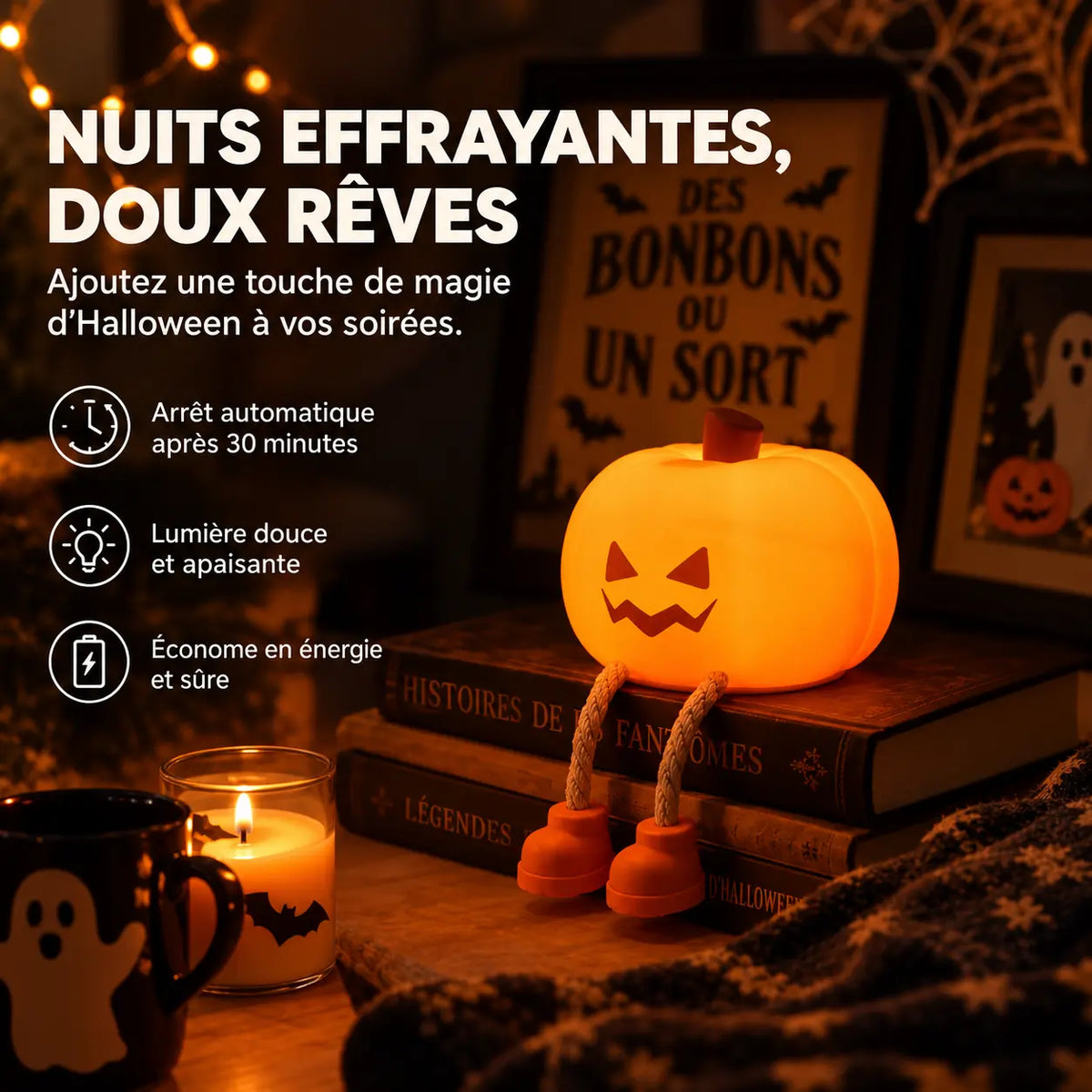 Veilleuse Citrouille en Silicone pour Bébé et Enfant