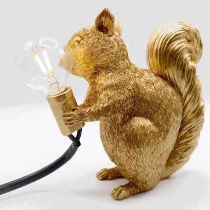 Lampe Écureuil en Résine – Décoration Nature