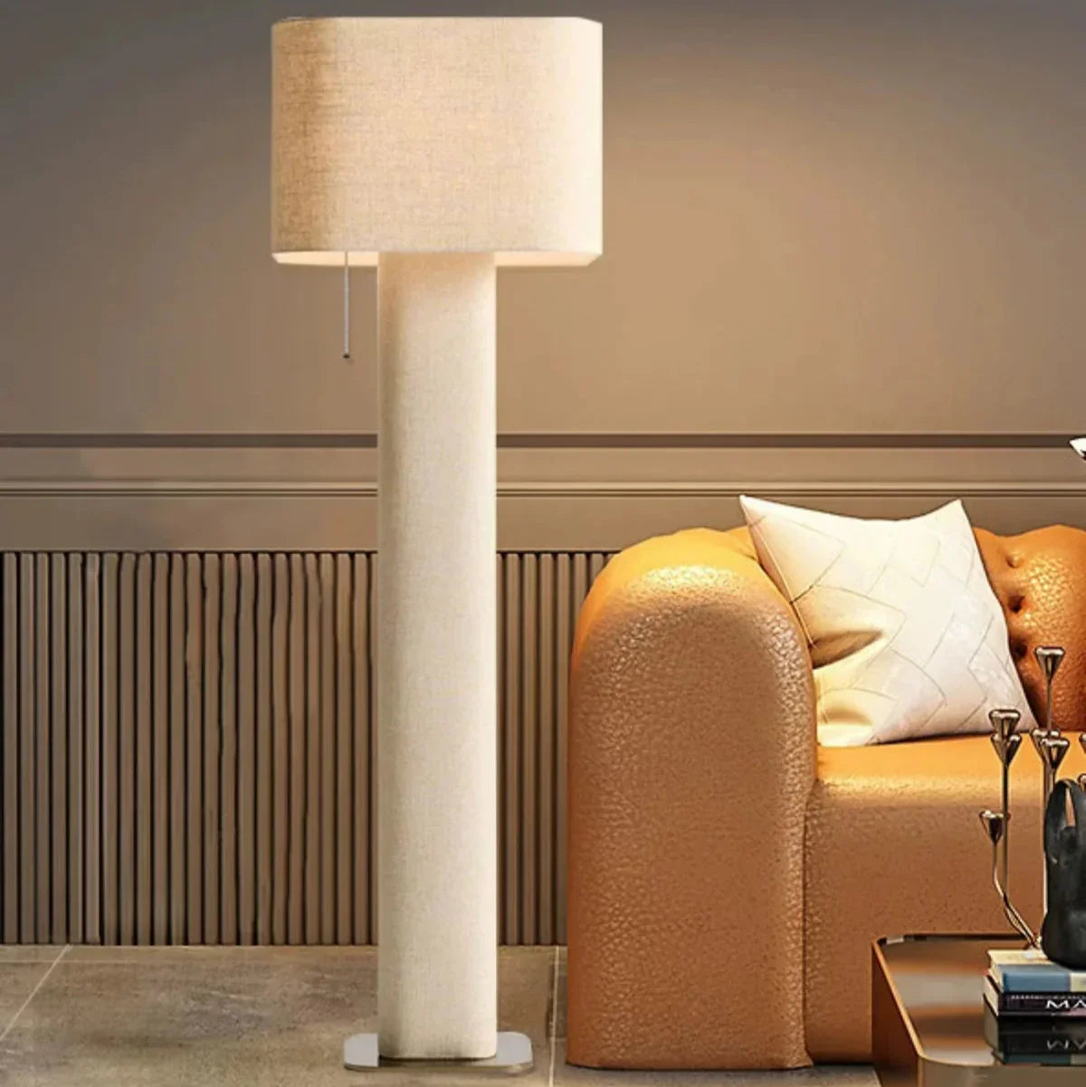 Lampadaire en tissu – Design contemporain et lumière douce