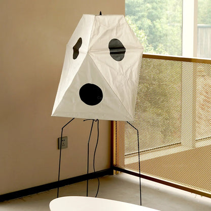 Lampadaire Japonais en Papier de Riz et Métal