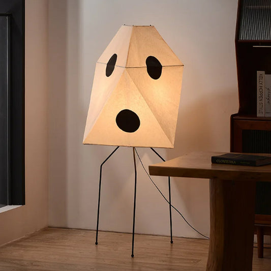 Lampadaire Japonais en Papier de Riz et Métal
