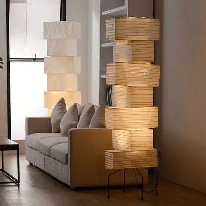 Lampadaire Japonais en Papier de Riz – Style Zen