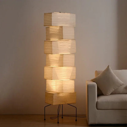 Lampadaire Japonais en Papier de Riz – Style Zen