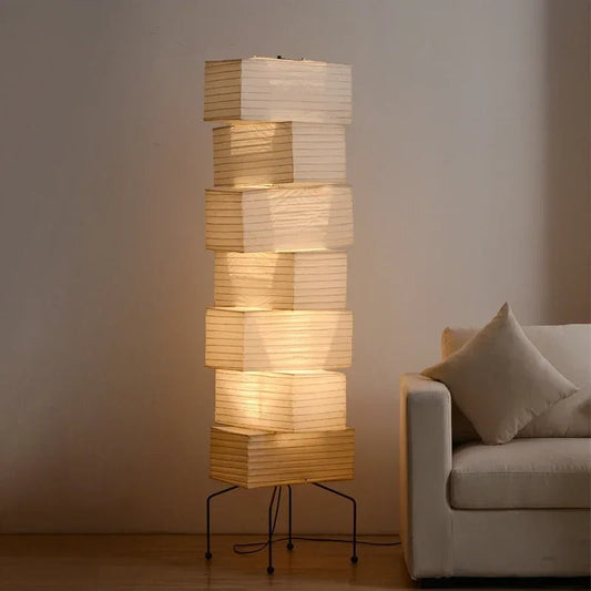 Lampadaire Japonais en Papier de Riz – Style Zen