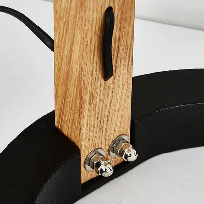 Lampadaire de Salon en Bois Massif et Abat-jour Tissu