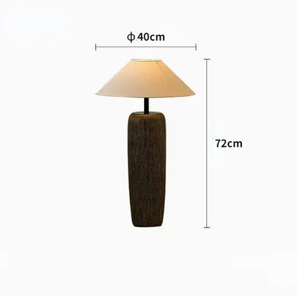 Lampadaire Style Japonais en Céramique et Tissu