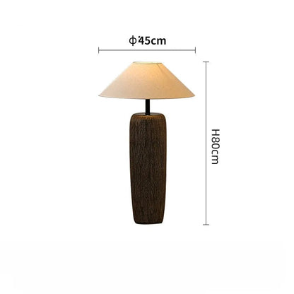Lampadaire Style Japonais en Céramique et Tissu