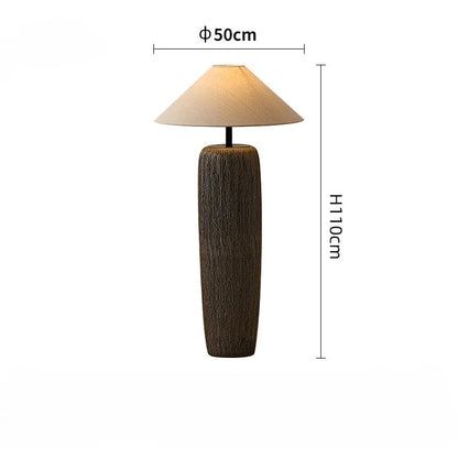 Lampadaire Style Japonais en Céramique et Tissu