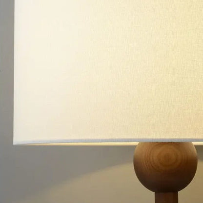 Lampadaire sur Pied en Bois avec Abat-jour Tissu