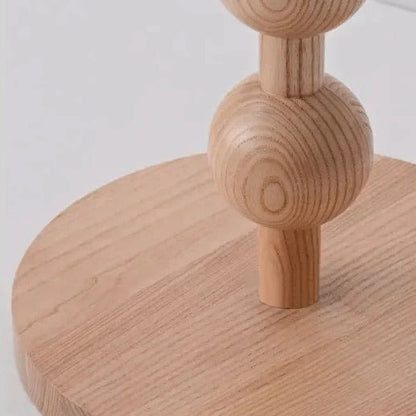 Lampadaire sur Pied en Bois avec Abat-jour Tissu