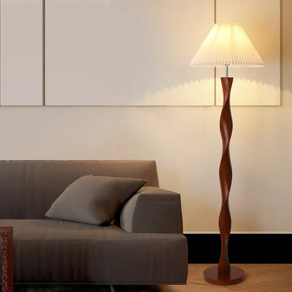 Lampadaire Vintage en Bois Massif – Style Années 70