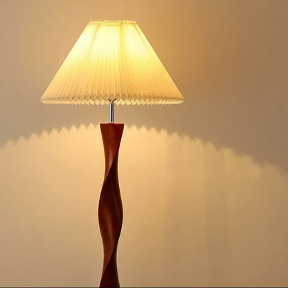 Lampadaire Vintage en Bois Massif – Style Années 70