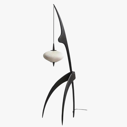 Lampadaire en Bois Massif au Design Sculptural