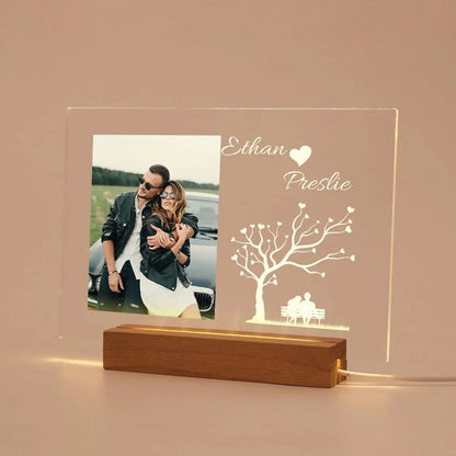 Lampe Personnalisable en Bois et Acrylique – Cadeau Unique