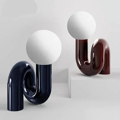 Lampe à Poser Design Italien en Résine et Verre