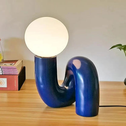 Lampe à Poser Design Italien en Résine et Verre