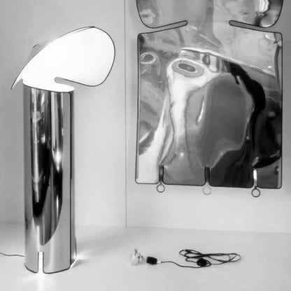Lampe à Poser Design en Acier Inoxydable et Tissu