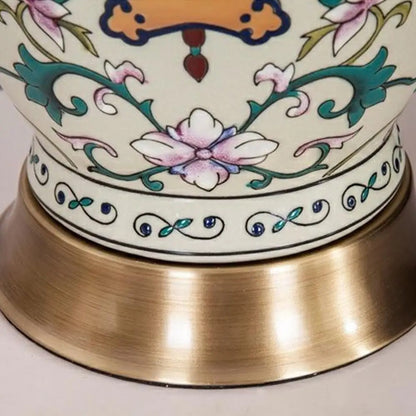 Lampe de chevet Art Déco en céramique peinte à la main