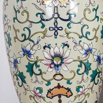 Lampe de chevet Art Déco en céramique peinte à la main