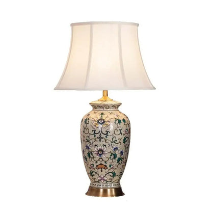 Lampe de chevet Art Déco en céramique peinte à la main