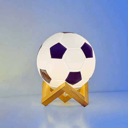 Lampe Ballon de Football en Verre et Bois