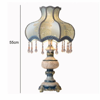 Lampe de Chevet Baroque en Résine et Tissu