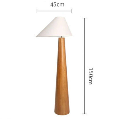 Lampe de chevet en bois naturel avec abat-jour tissu