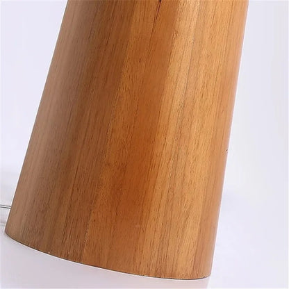 Lampe de chevet en bois naturel avec abat-jour tissu