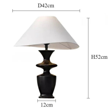 Lampe à poser en bois et tissu – Design épuré noir ou noyer