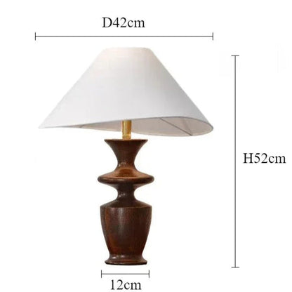 Lampe à poser en bois et tissu – Design épuré noir ou noyer