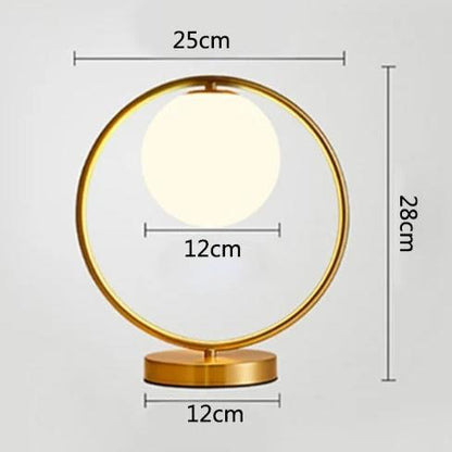 Lampe Boule en Métal Doré et Verre – Éclairage Décoratif