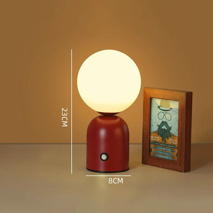 Lampe Boule Vintage à Poser – Tactile et Sans Fil