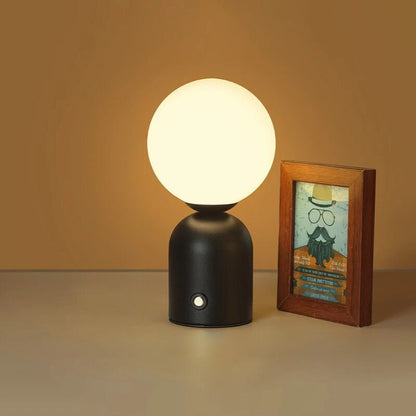 Lampe Boule Vintage à Poser – Tactile et Sans Fil