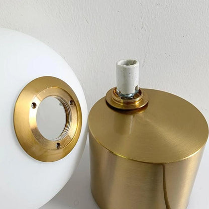 Lampe de Chevet Boule en Verre et Métal Doré