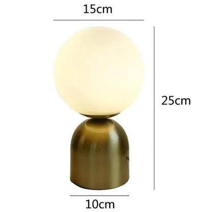 Lampe Boule en Verre à Poser – Base Métal Doré
