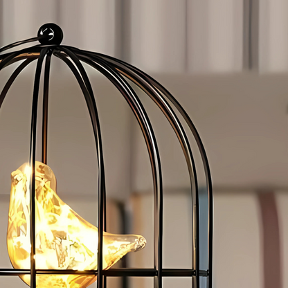 Lampe Cage à Oiseaux en Métal Noir – Lumière Décorative