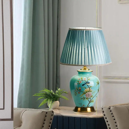 Lampe Céramique Artisanale à Poser avec Abat-jour