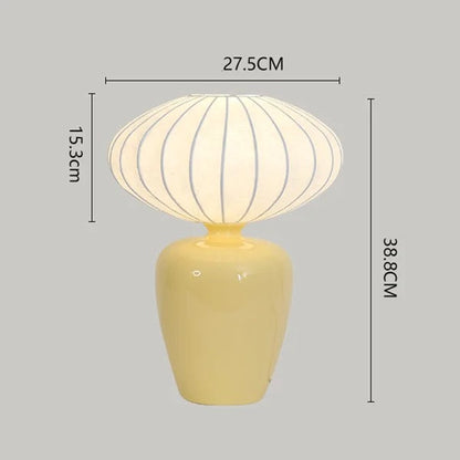 Lampe à Poser en Céramique – Pied Coloré et Abat-jour Tissu